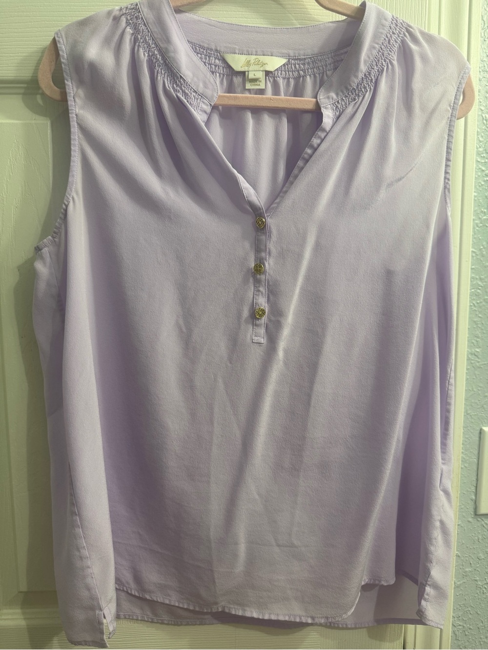 Lilly Pulitzer Lavender Sleeveless Henley Camisole Top